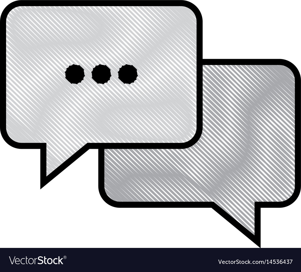 Drawing Bubble Speech Chat Message Image Vector Image