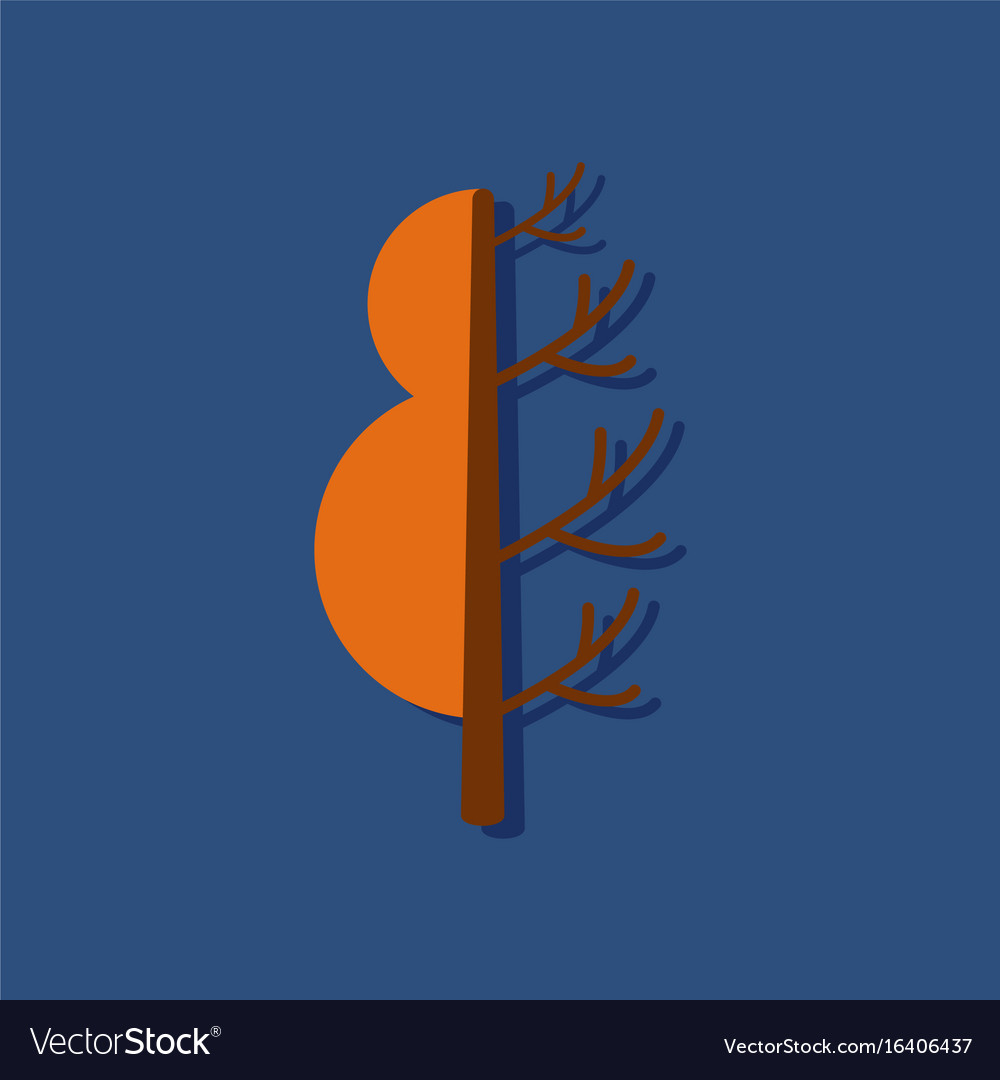 Flat icon design collection tree in winter