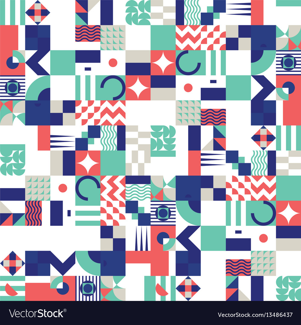 Geometric mosaic seamless pattern Royalty Free Vector Image