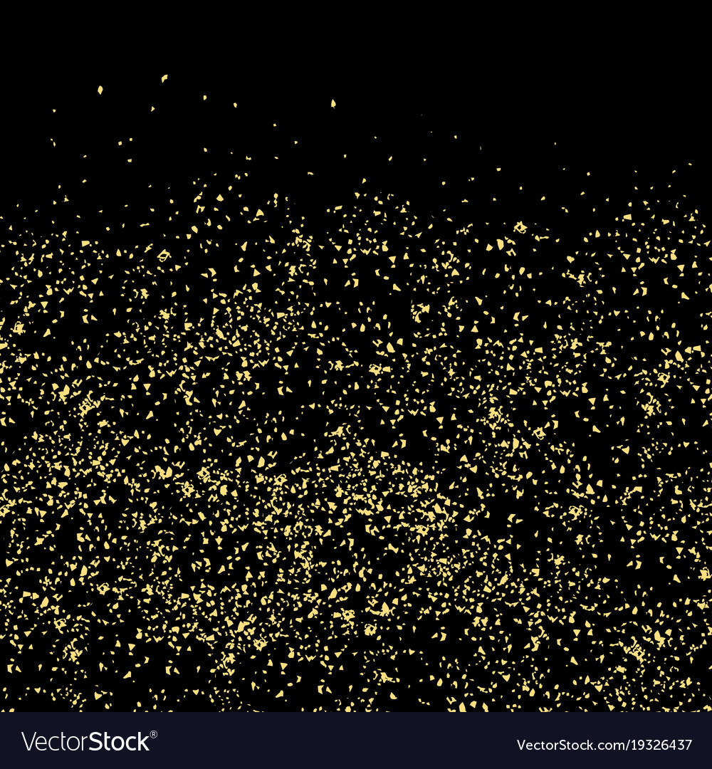 Gold glitter on black background Royalty Free Vector Image