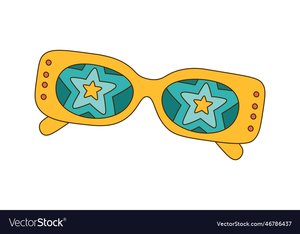 Groovy Sunglasses With Stars Royalty Free Vector Image