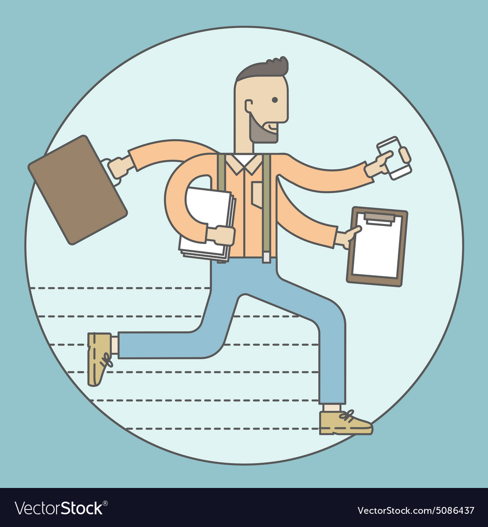 Man capable of multitasking