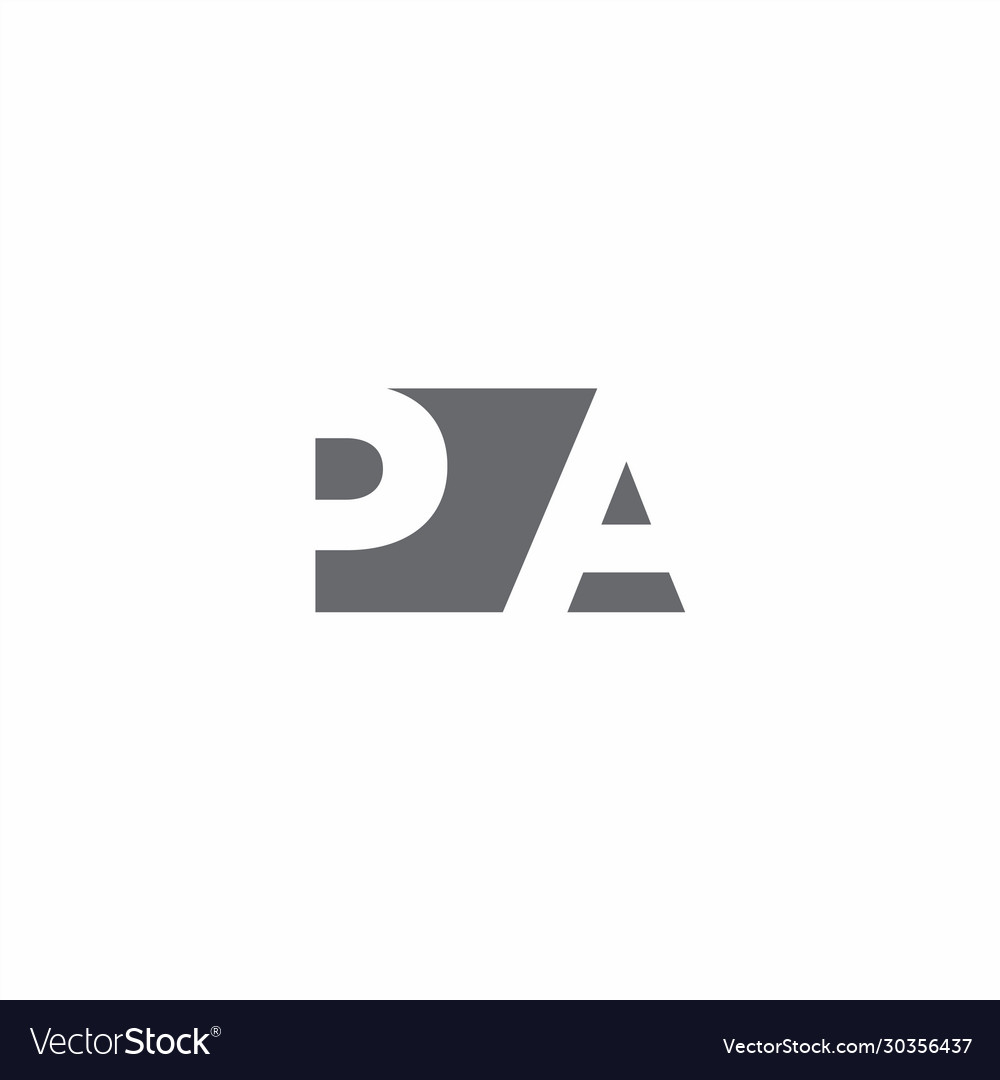 Pa logo monogram with negative space style design Vector Image Pa logo monogram with negative space style design