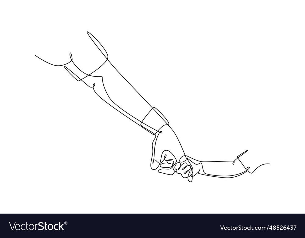 Single continuous line drawing gesture of father