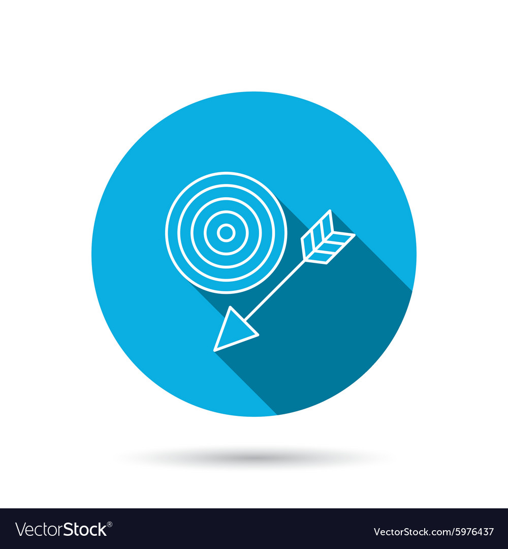Target with arrow icon dart aim sign