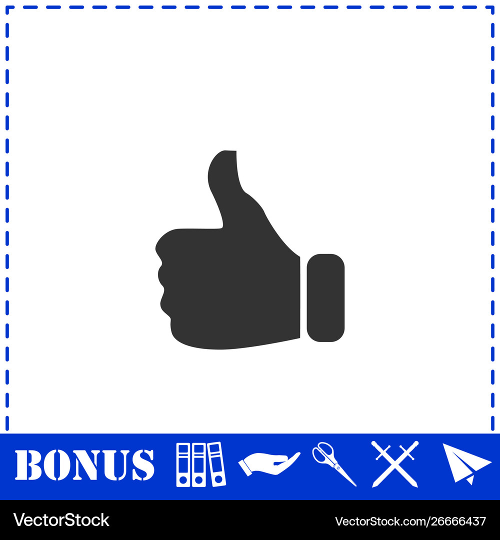 Thumb up icon flat Royalty Free Vector Image - VectorStock