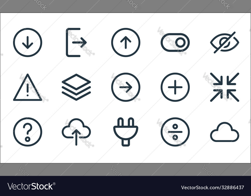 User interface line icons linear set quality