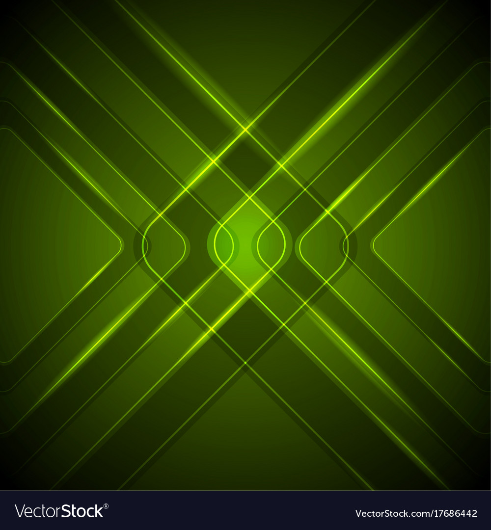 Abstract dark green tech glossy background Vector Image