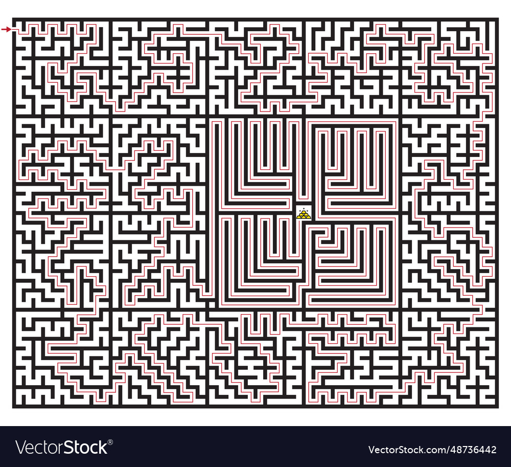 Complex maze rectangular shape labyrinth puzzle g Vector Image Complex maze rectangular shape labyrinth puzzle g