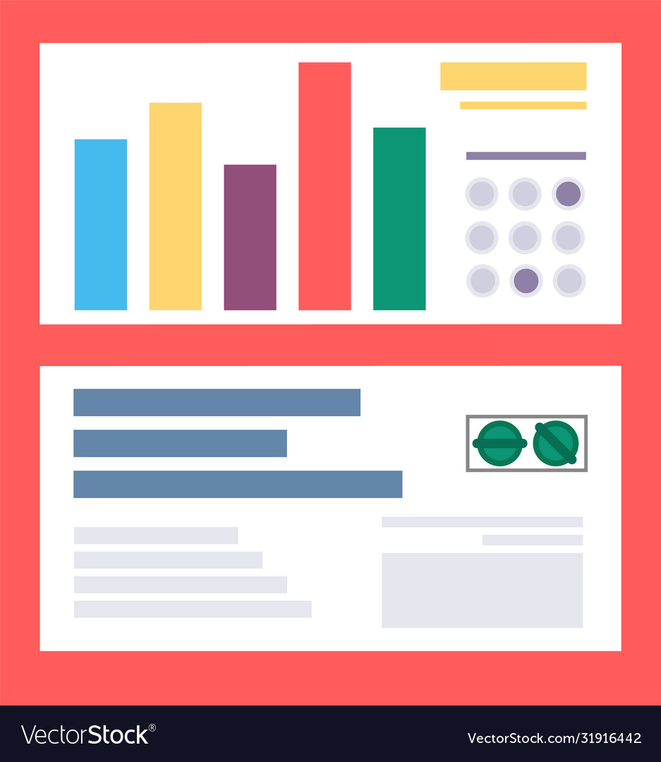 Data analysis diagrams and graphics on board Vector Image Data analysis diagrams and graphics on board