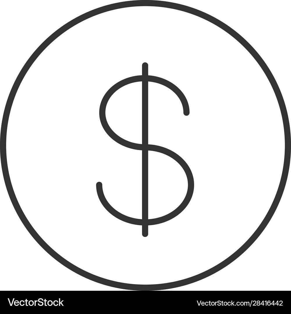 Dollar linear icon Royalty Free Vector Image - VectorStock