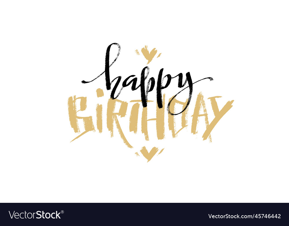 Happy birthday greeting horizontal card modern