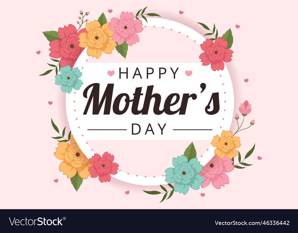 Happy mother day on may 14 with affection Vector Image