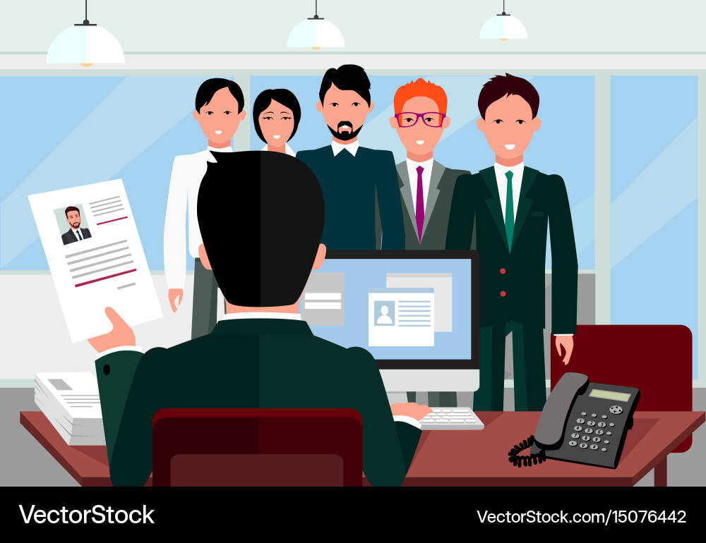 Hiring recruiting interview Royalty Free Vector Image