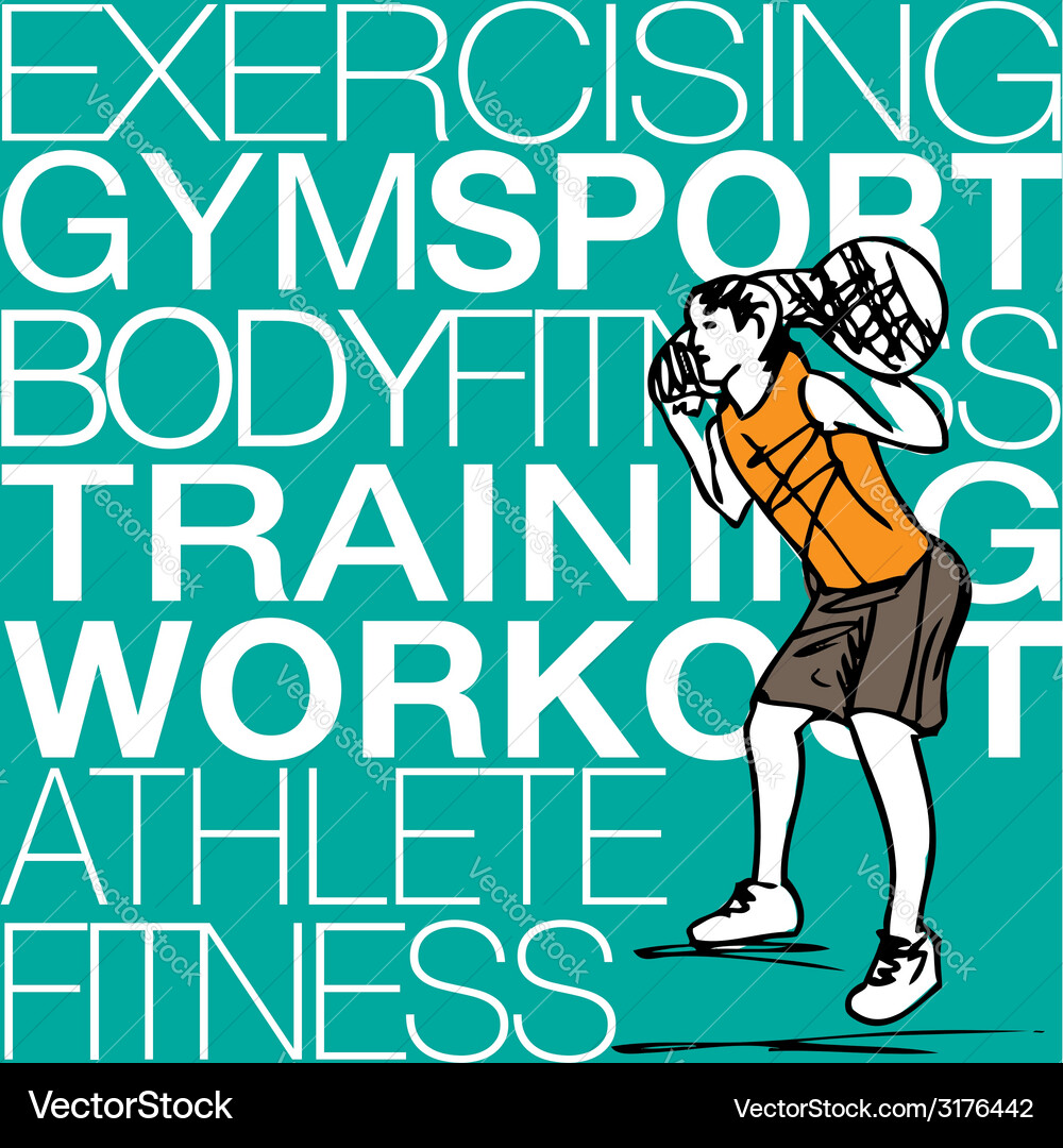 Male athlete carrying kettlebell Royalty Free Vector Image