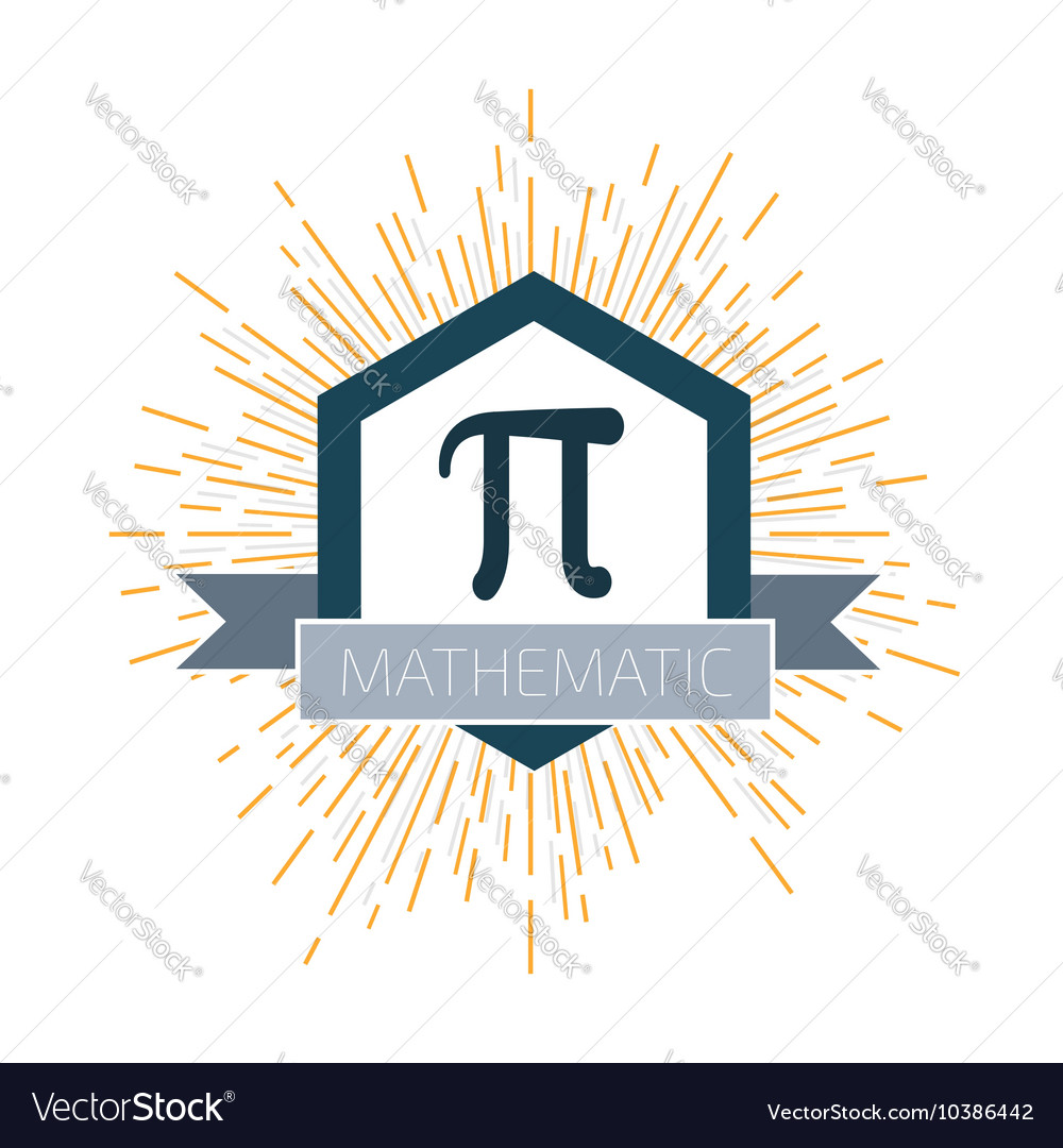 Mathematic pi icon flat