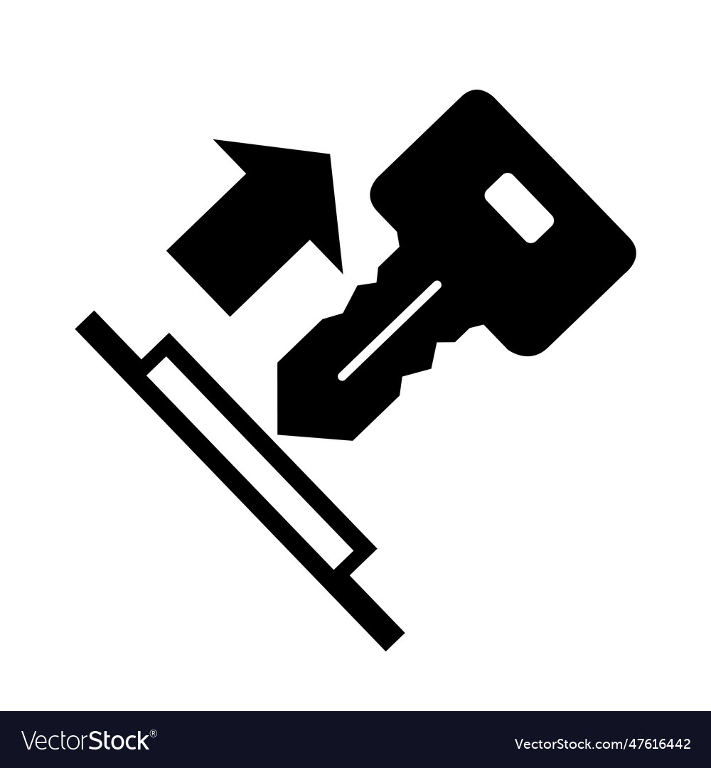 Pull key symbol sign isolate on white background Vector Image Pull key symbol sign isolate on white background