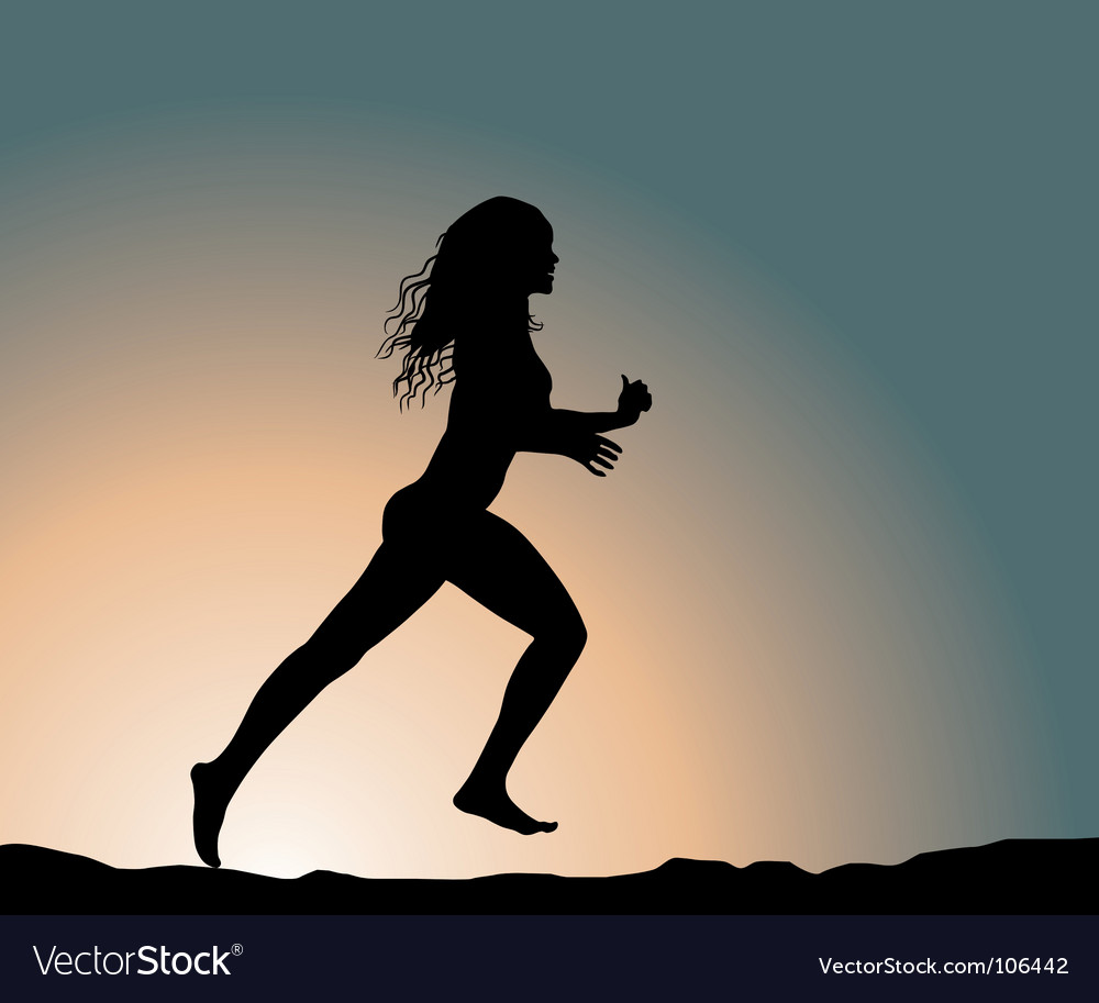 Silhouette Runner on Beach