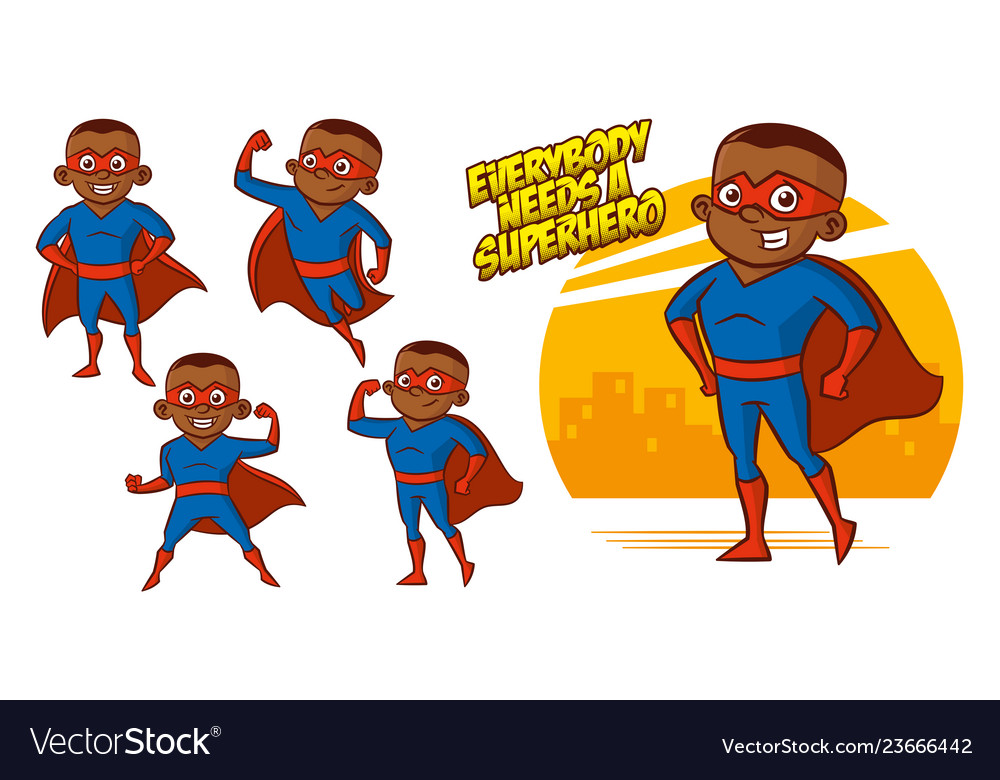 Superhero character superheroes set