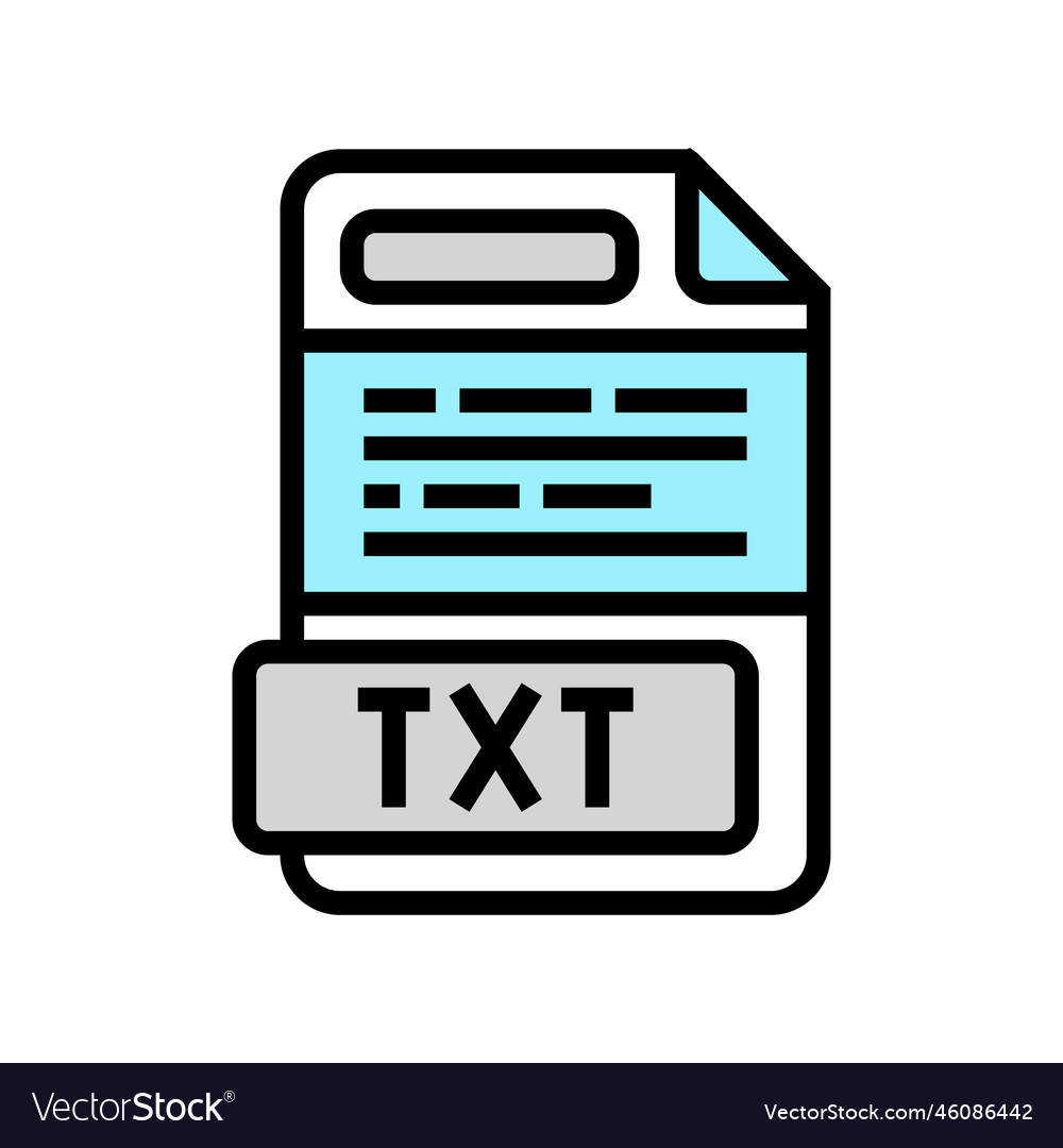 Txt file format document color icon