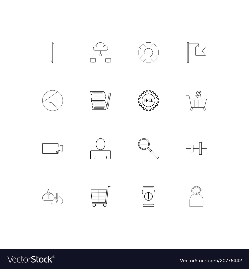 Web linear thin icons set outlined simple