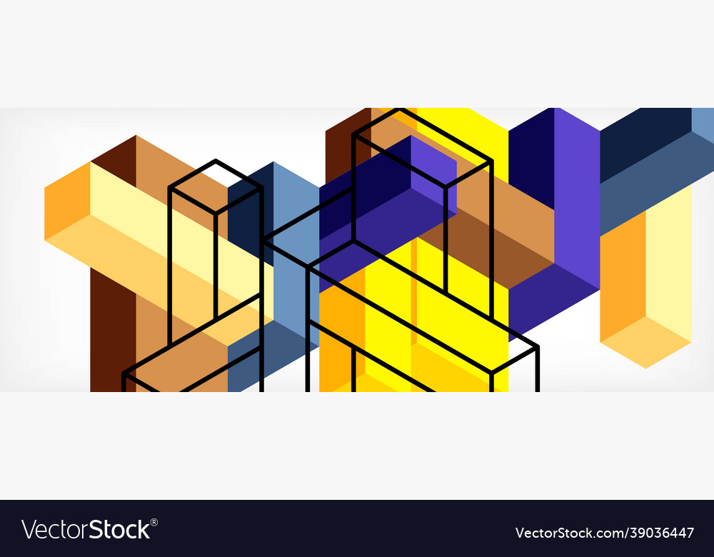 Abstract background 3d cubes cubic elements vector image Abstract background 3d cubes cubic elements
