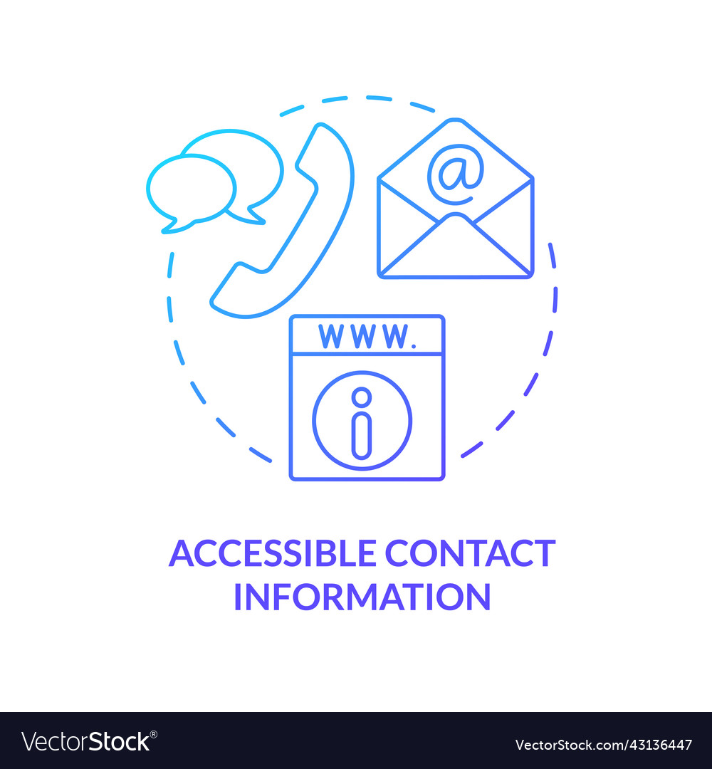 Accessible contact information blue gradient