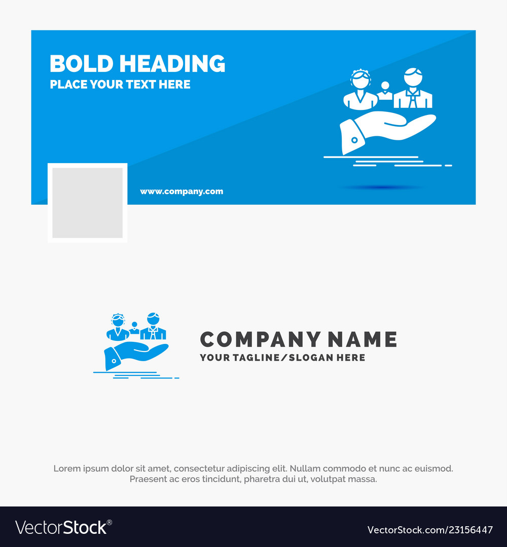 Blue business logo template for insurance health