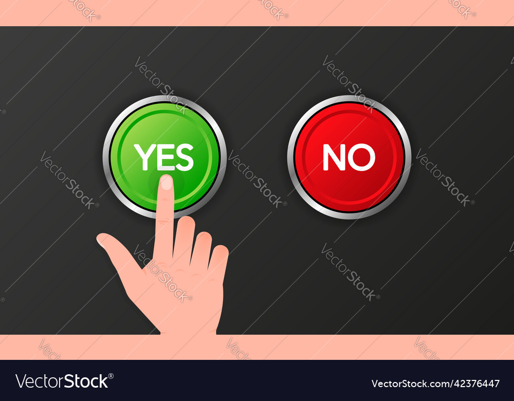 Check mark button with yes and no flat simple