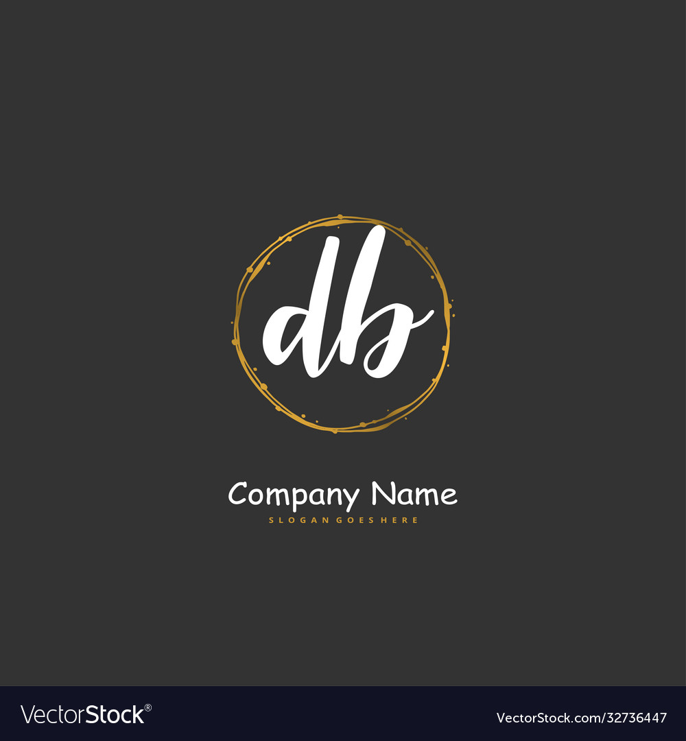 D b db initial handwriting and signature logo
