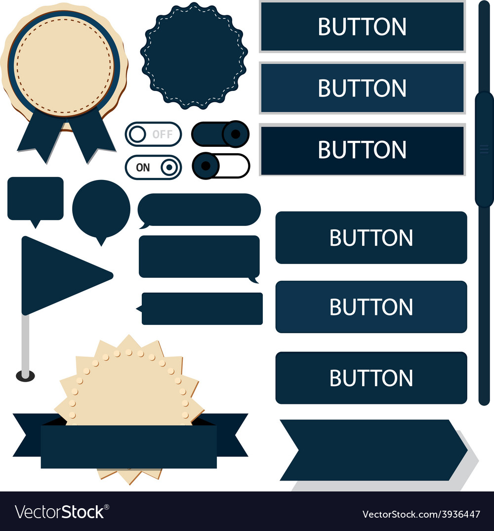 Flat web design elements