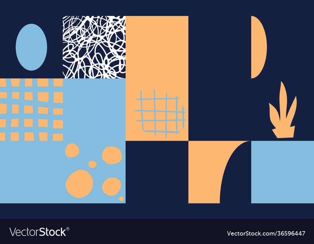 Hand-drawn abstract pattern design vector image Hand-drawn abstract pattern design
