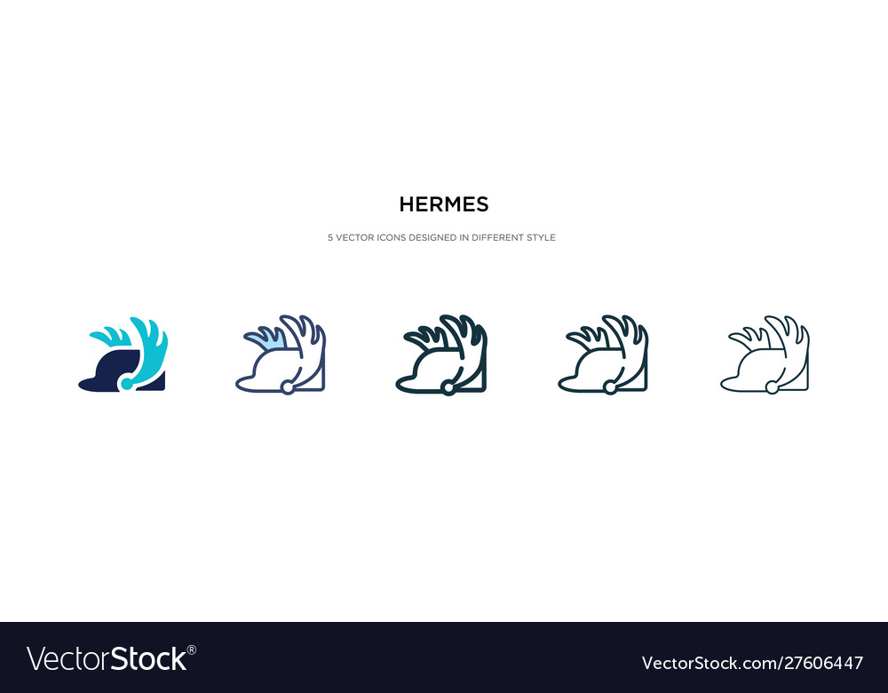 Hermes icon in different style two colored