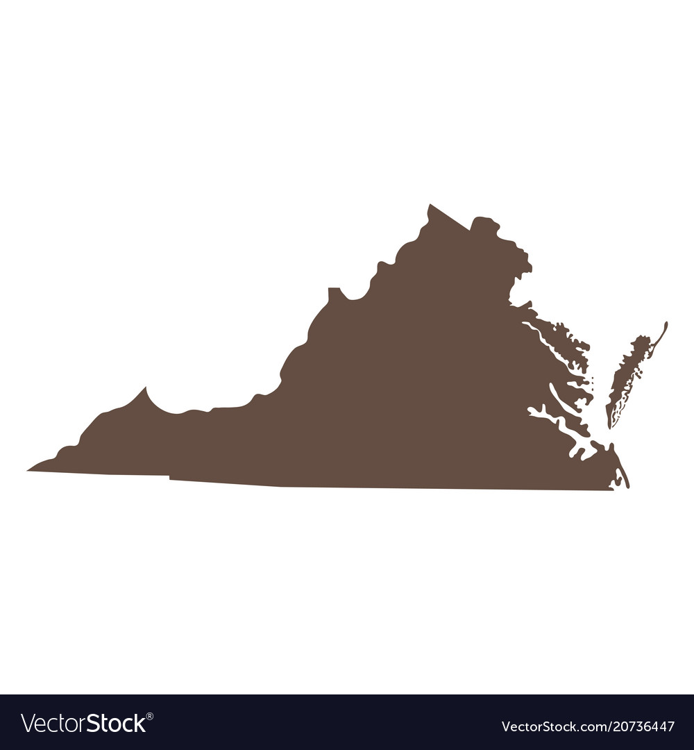 Map of the us state virginia