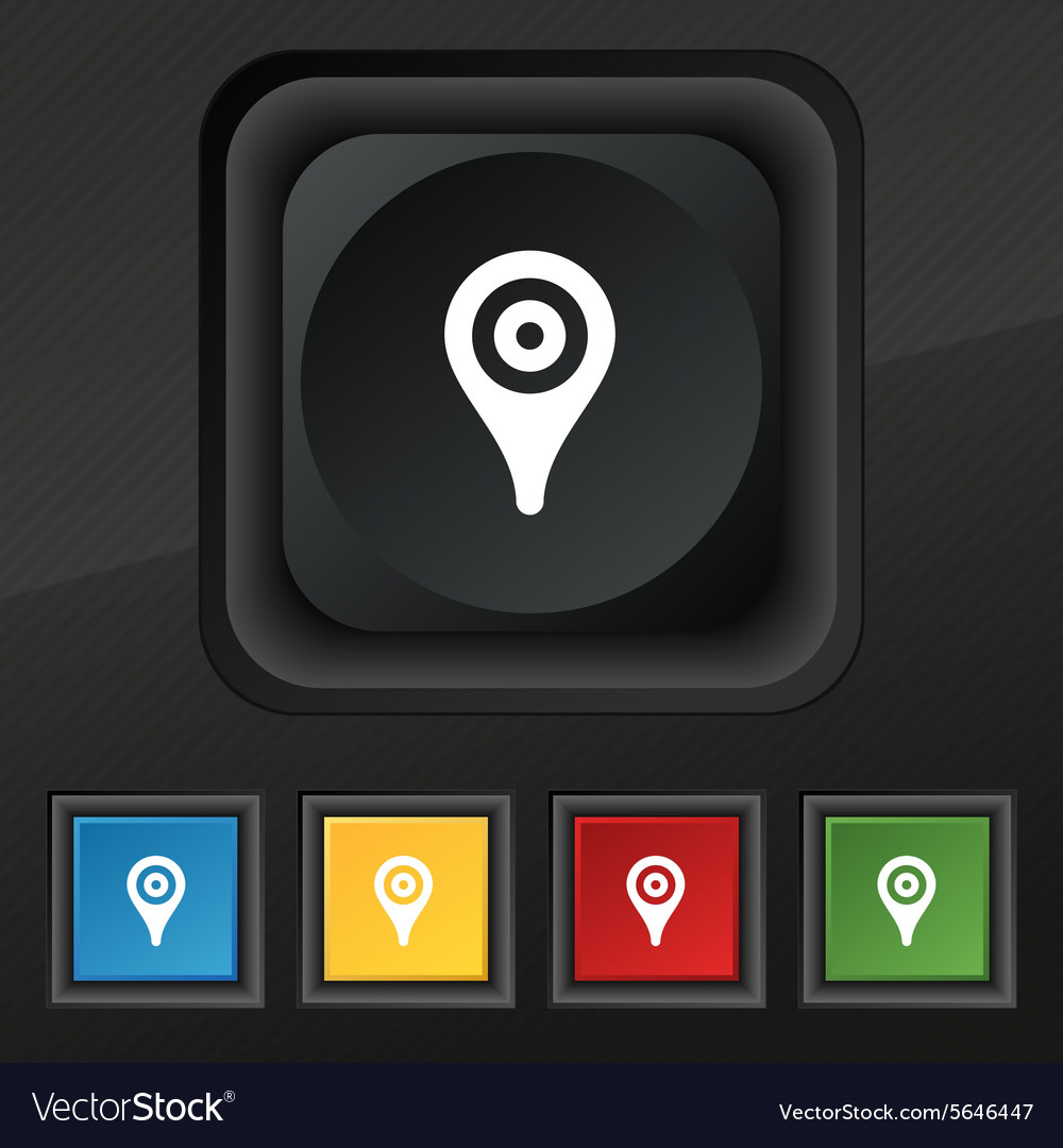 Map pointer gps location icon symbol set of five
