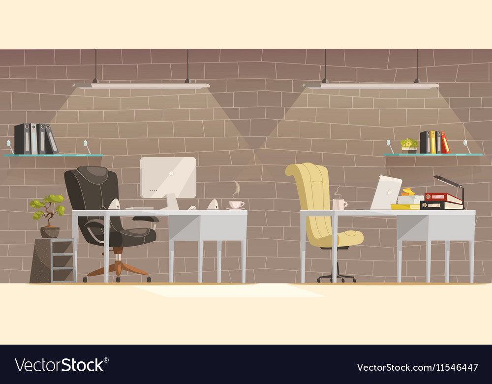 Modern Office Desk Lighting Cartoon Poster Modern Office Desk Lighting Cartoon Poster