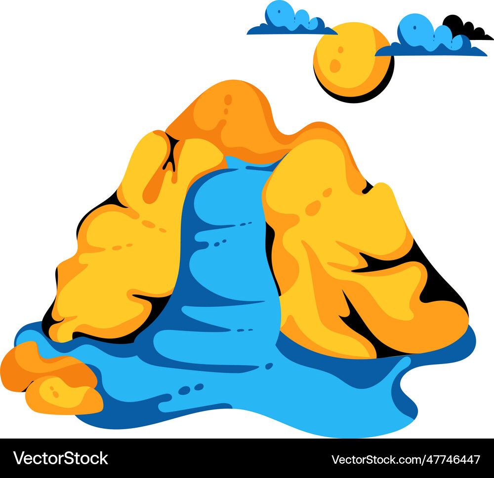 Mountain waterfall Royalty Free Vector Image - VectorStock