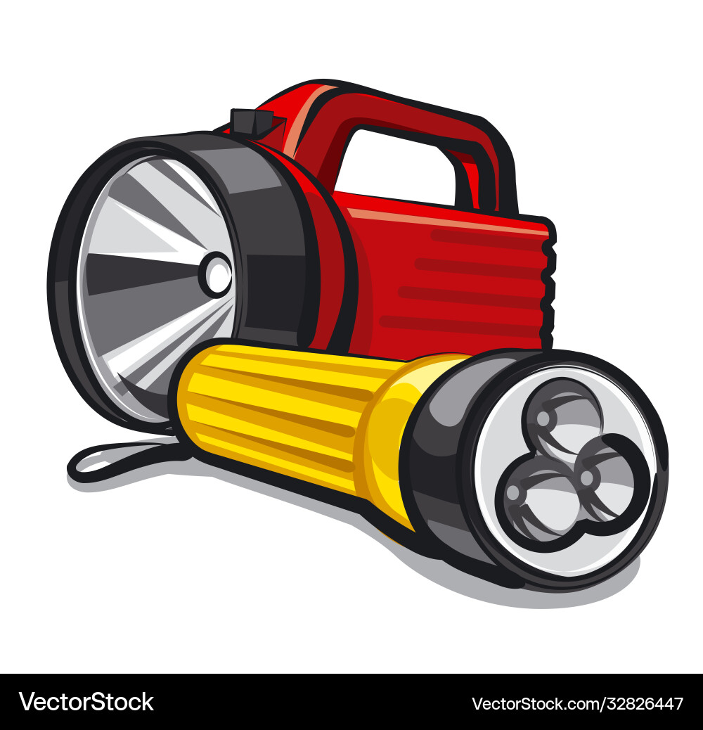 Portable flashlight Royalty Free Vector Image - VectorStock