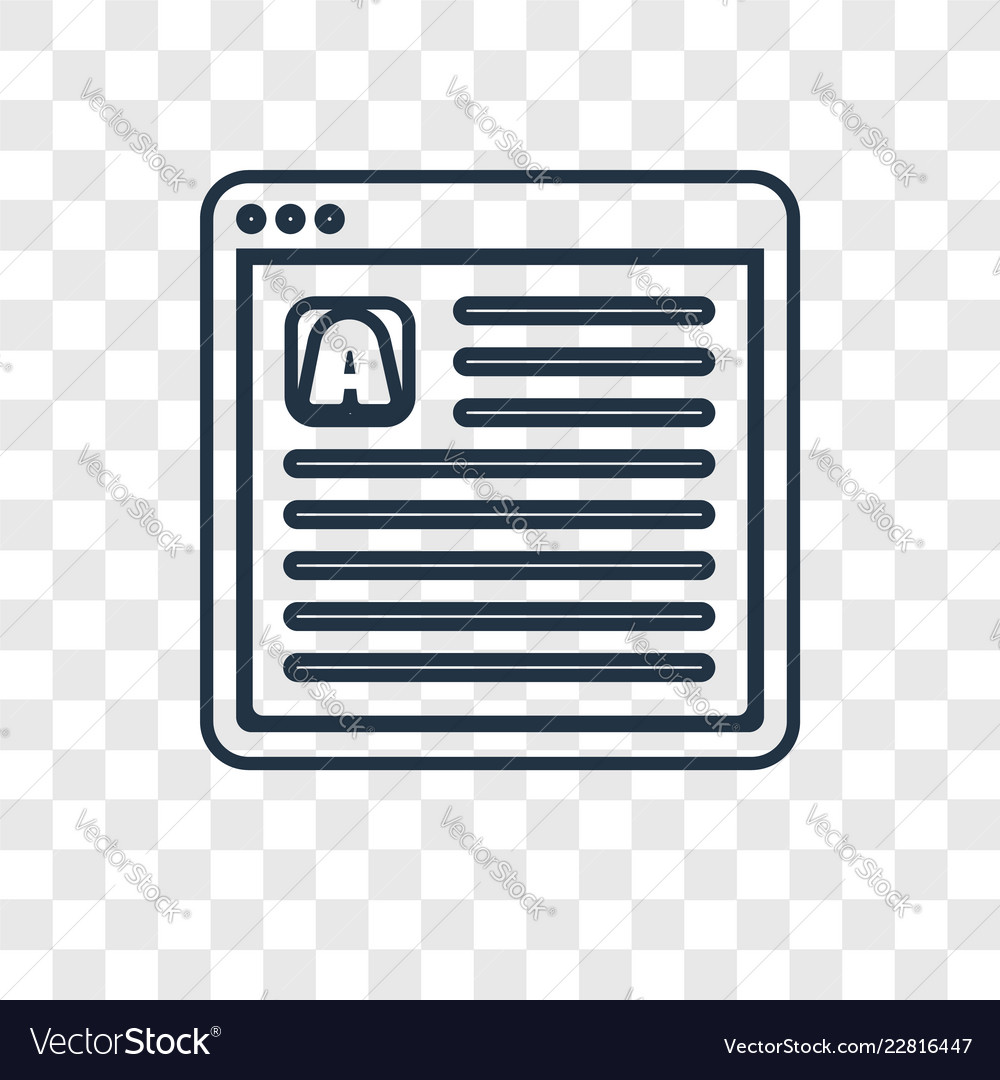 Post concept linear icon isolated on transparent vector image Post concept linear icon isolated on transparent