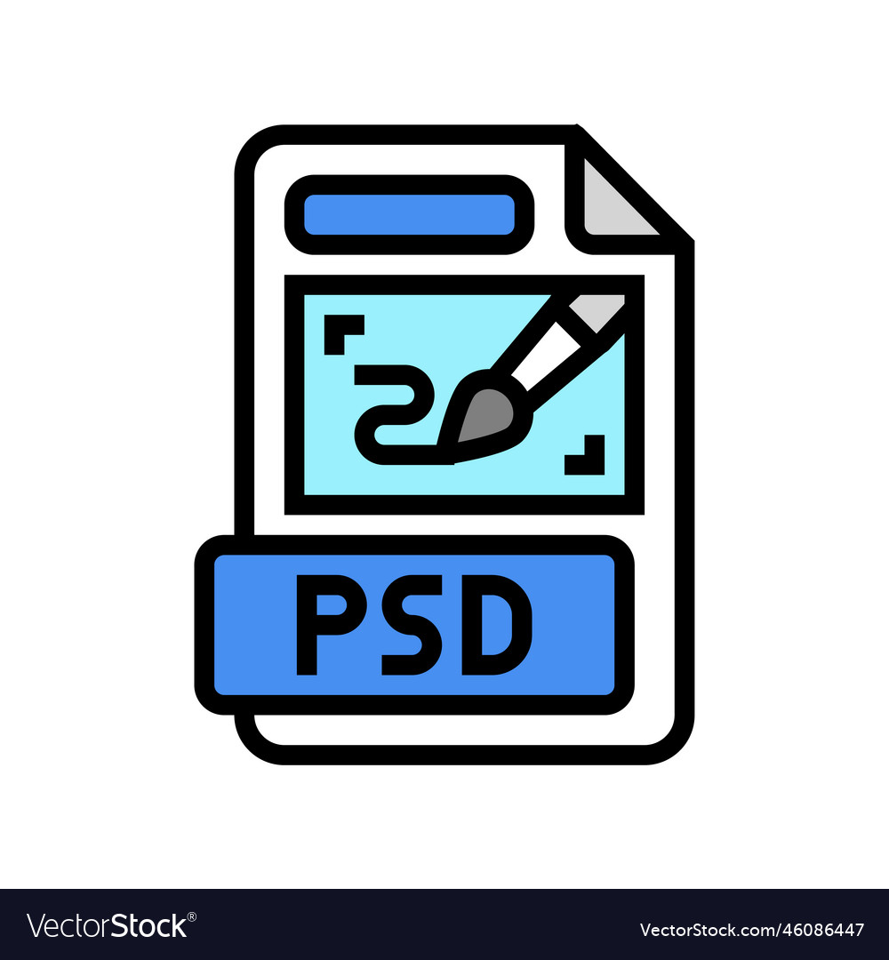 Psd file format document color icon