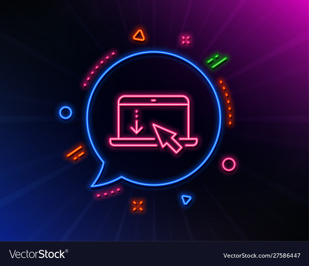Scroll down laptop line icon scrolling screen