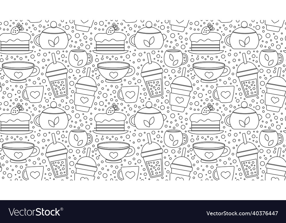 Seamless repeating pattern with drinks vector image Seamless repeating pattern with drinks