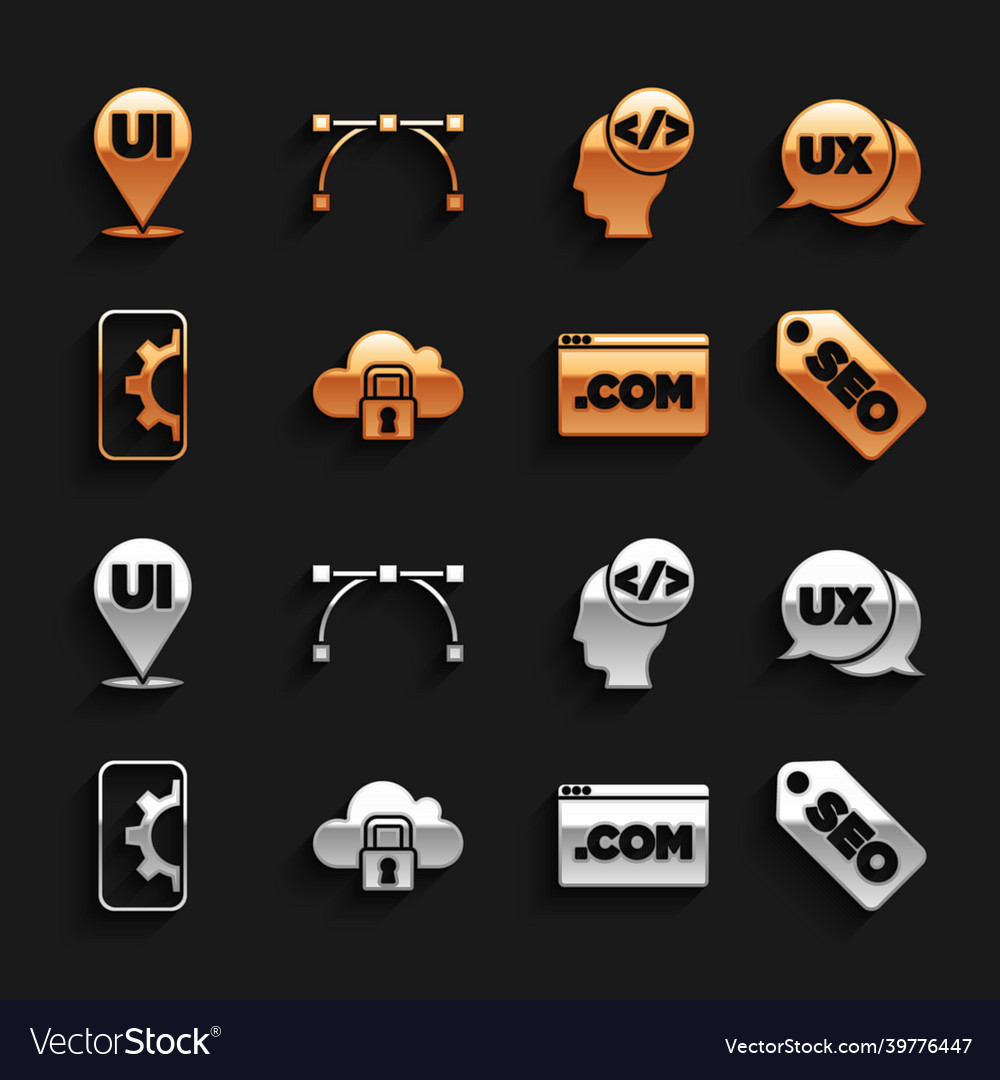 Set cloud computing lock ui or ux design seo