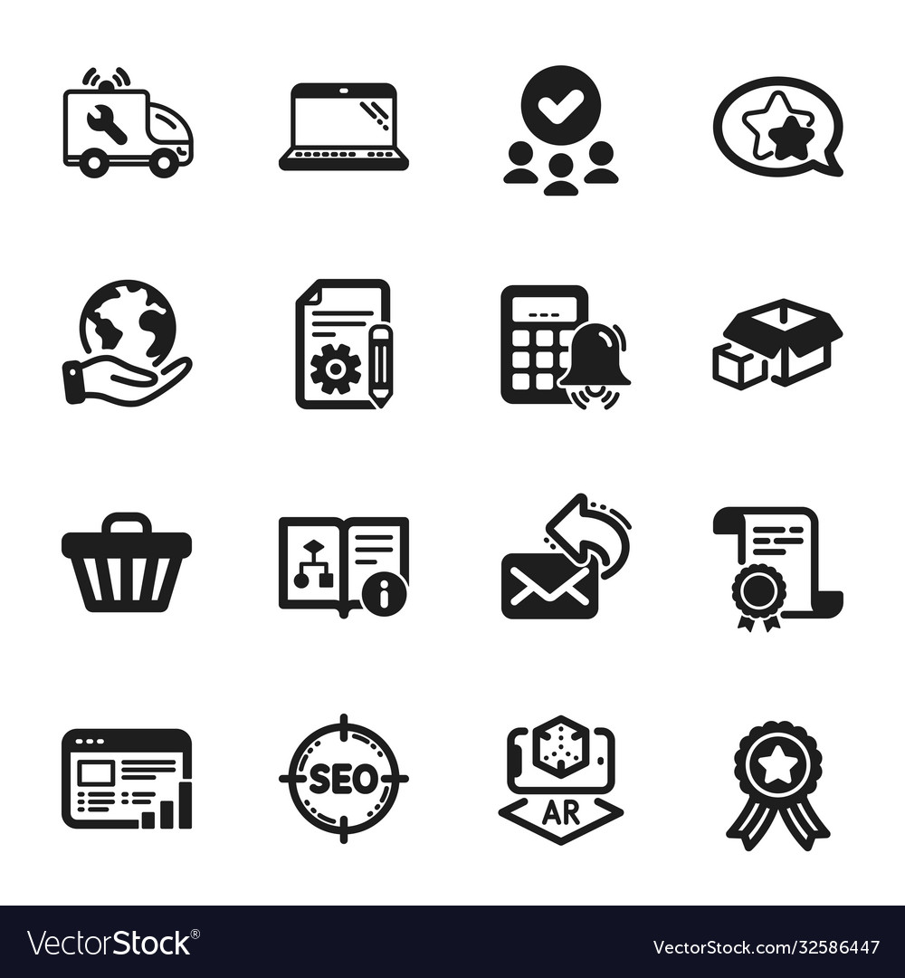 Set technology icons such as documentation vector image Set technology icons such as documentation