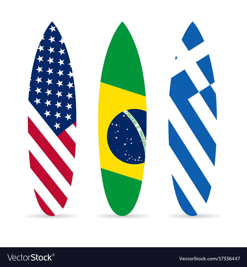 Surfboard with flag on it set leisure