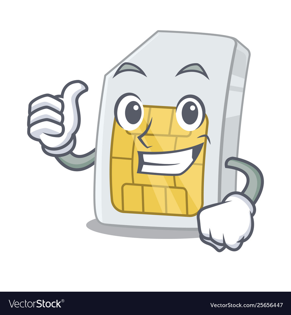 Thumbs up simcard in a character shape