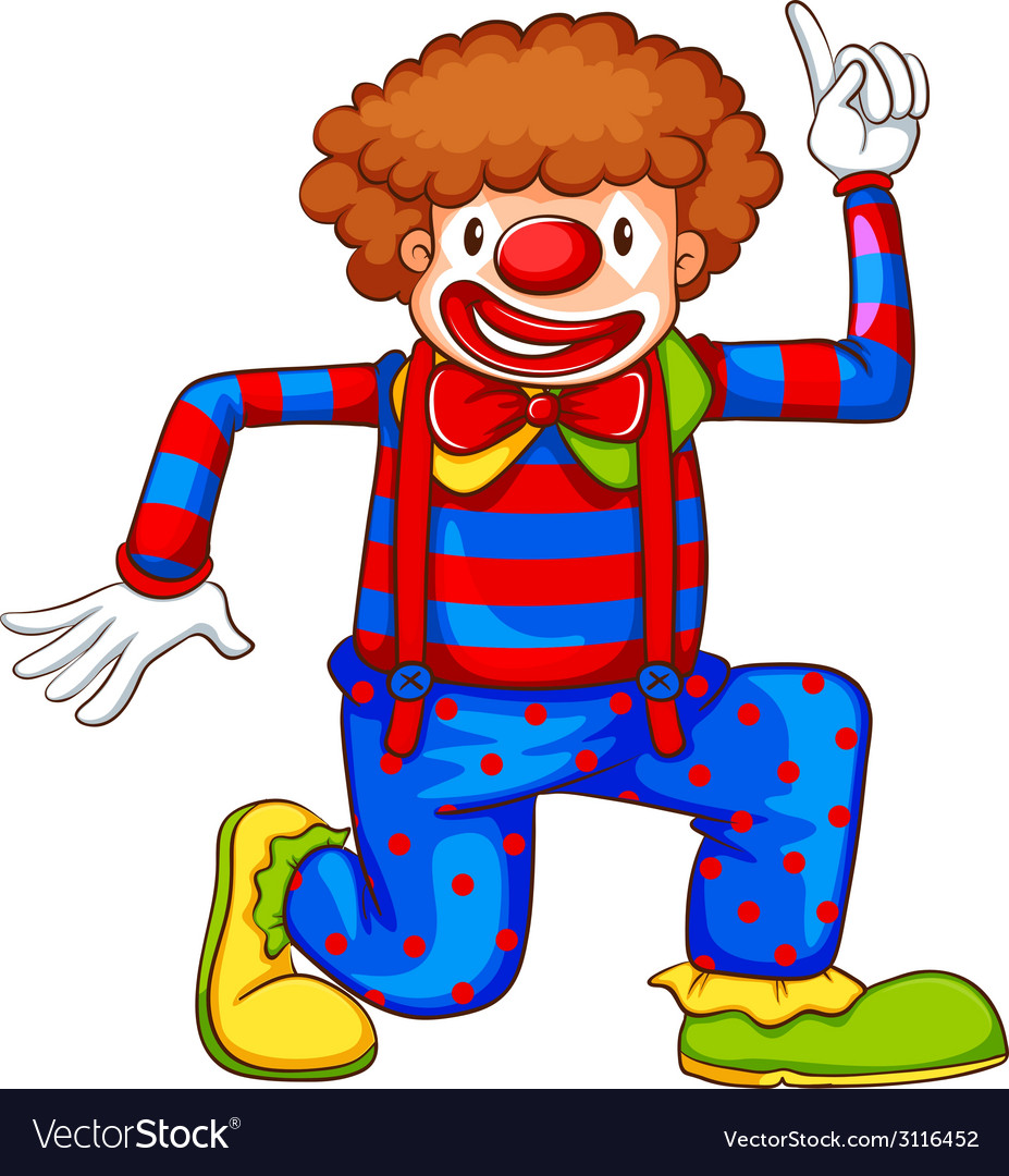 A coloured drawing of a clown Royalty Free Vector Image