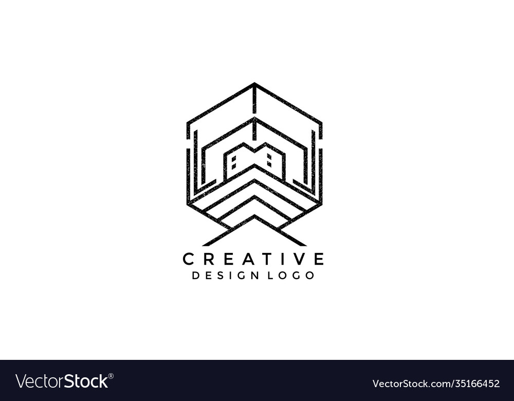 Abstract linear monogram geometry shape
