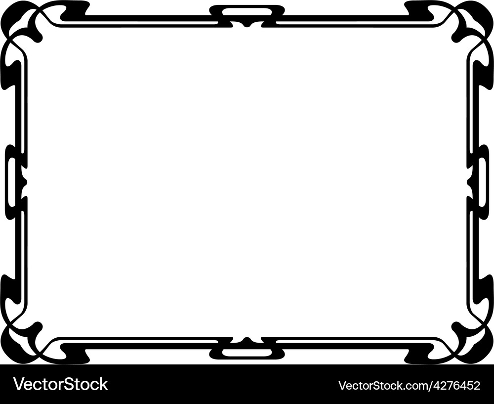 Art nouveau black ornamental decorative frame Vector Image