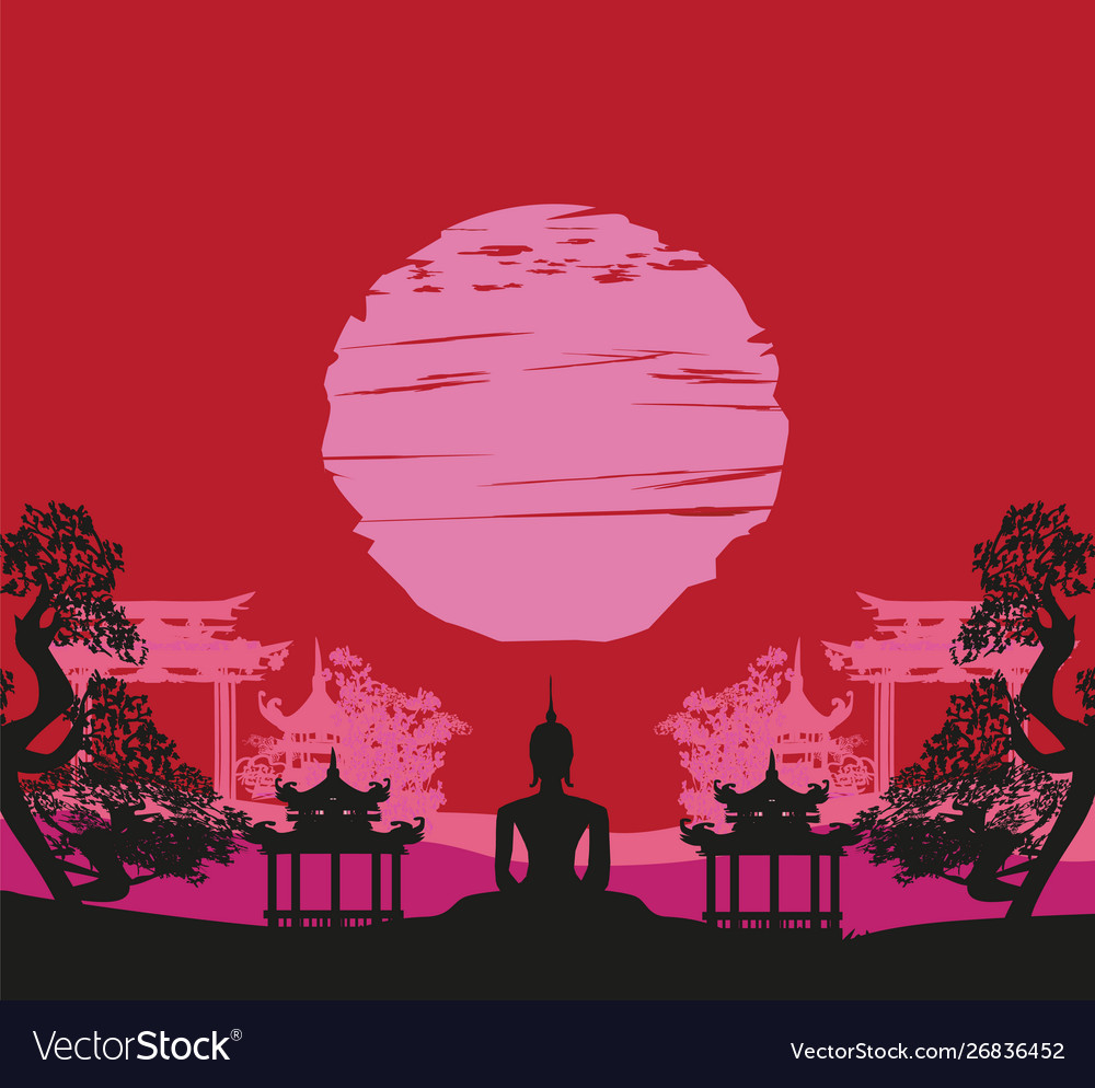 Buddha and asian landscape